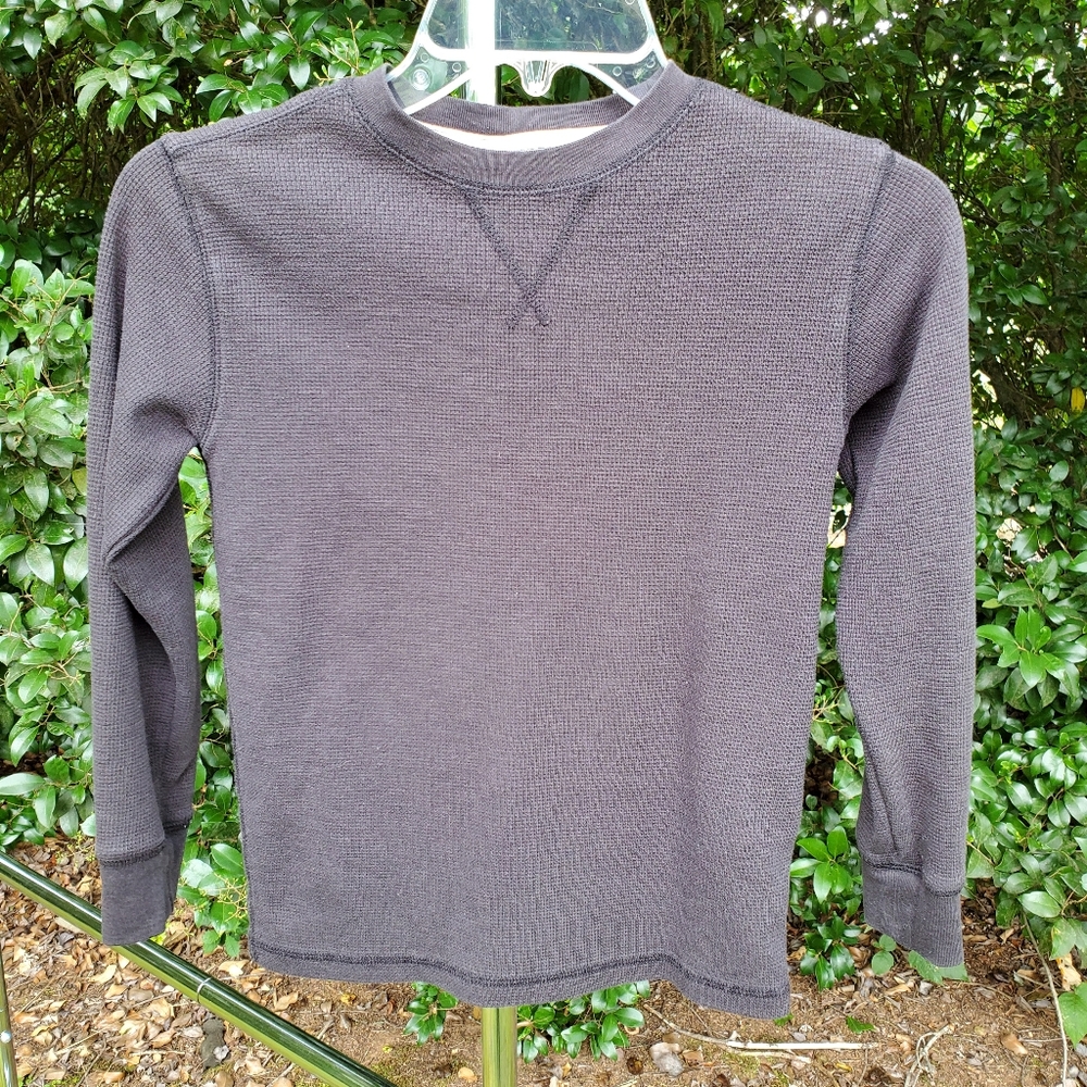 Boys Faded Glory Black Long Sleeve Thermal Set Of 3 Shirts / Size Medium (8)
